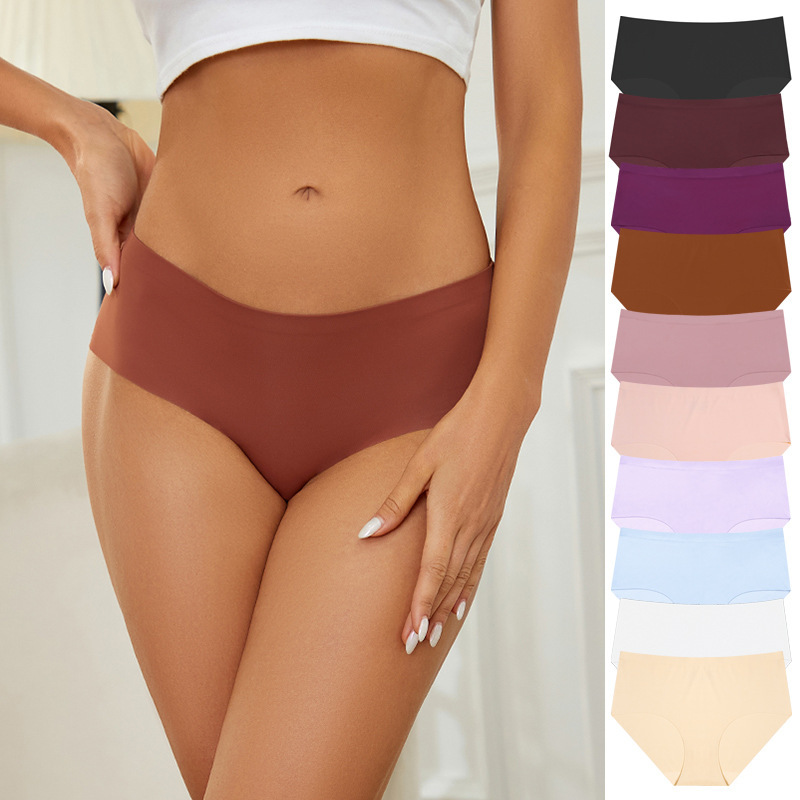 Summer Europe and the United States cool feeling ice silk high waist briefs one piece seamless hip ladies underwear cross-border Amazon Summer Europe and the United States cool feeling ice silk high waist briefs one piece seamless hip ladies underwear cross-border Amazon