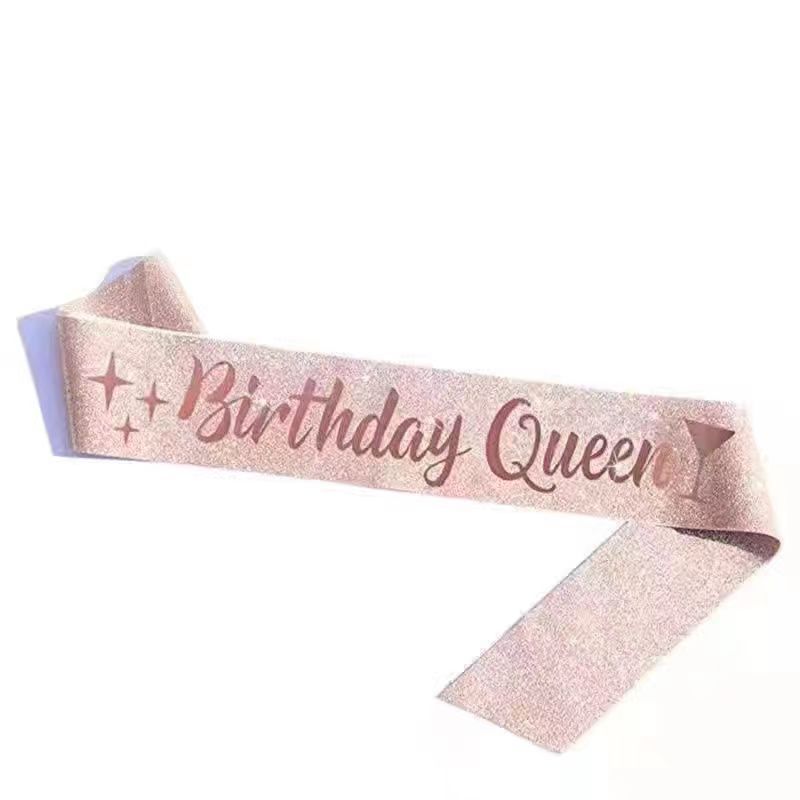 Carta europea y americana corona Feliz cumpleaños correa de hombro partido pelo corona traje diadema al por mayor