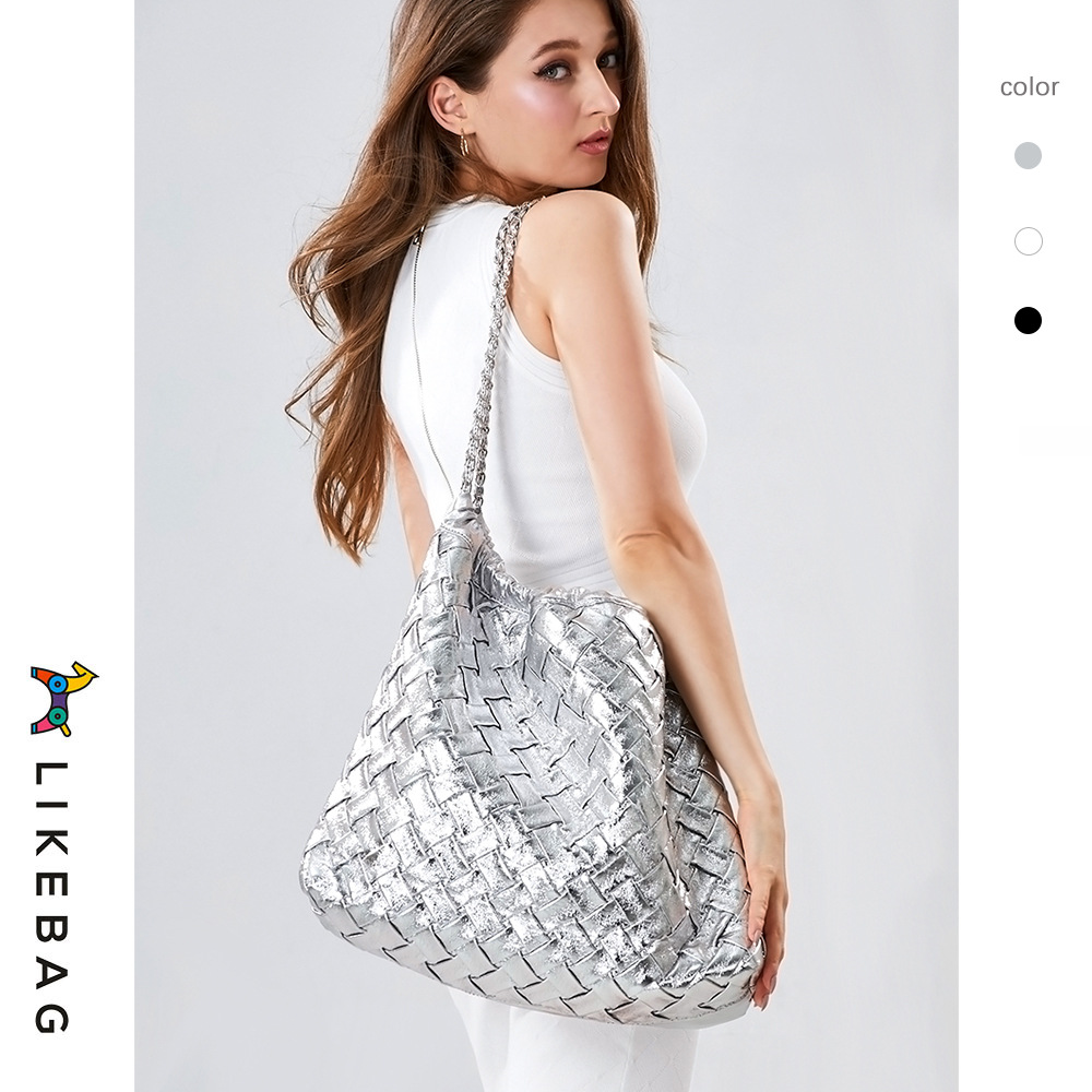 Tote Bag, New Model On The Market, Fashionable And Unique Garbage Bag Bag, European And American Style Large-capacity Exquisite Chain Shoulder Bag._voghion.com