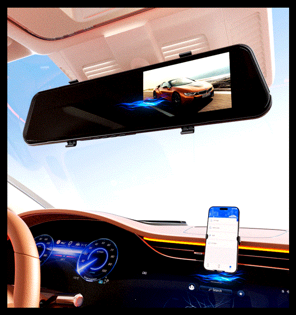 Suitable for modern full-screen dashcam 2026 new model, no wiring required, dual front and rear camera with streaming video
