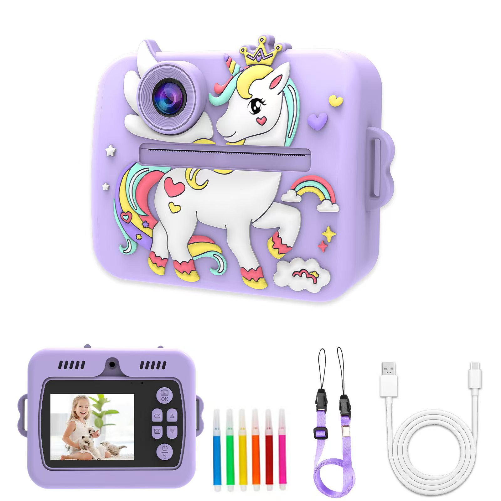 Polly Boolett cámara de dibujos animados infantil impresión de regalo de cumpleaños 1 de junio