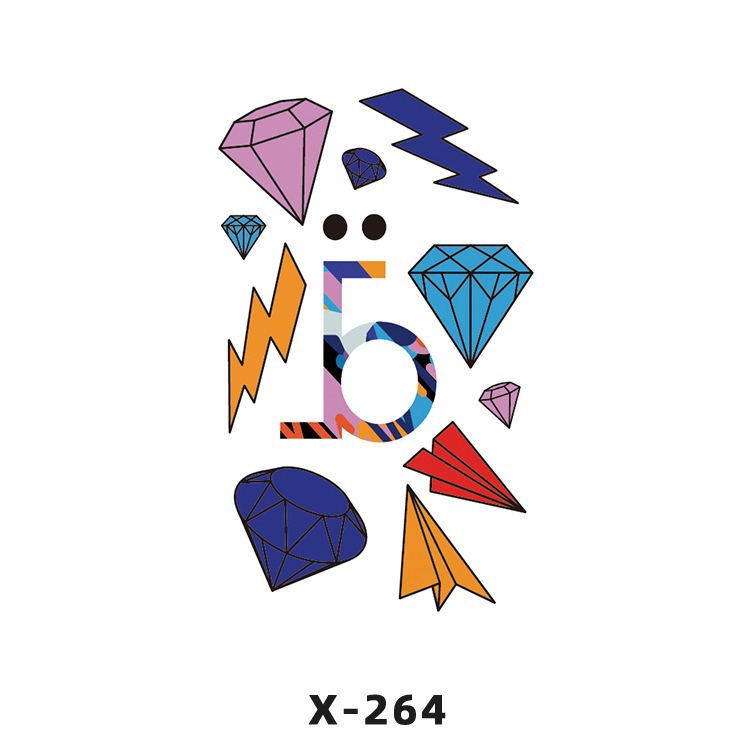 Arco de flor pequeña pegatinas de tatuaje fresco 3D dibujos animados transfronterizo Henna rosa impermeable texto en inglés pegatinas de tatuaje