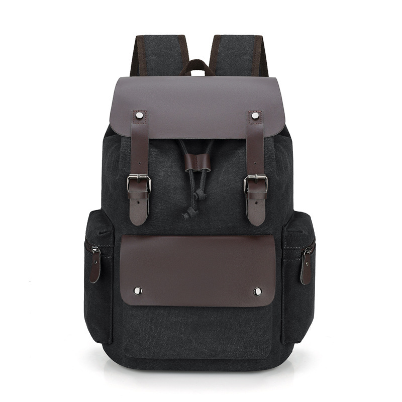 Mochila de lona vintage personalidad de moda de viaje de negocios bolsa de computadora de cuerda de tracción mochila al por mayor