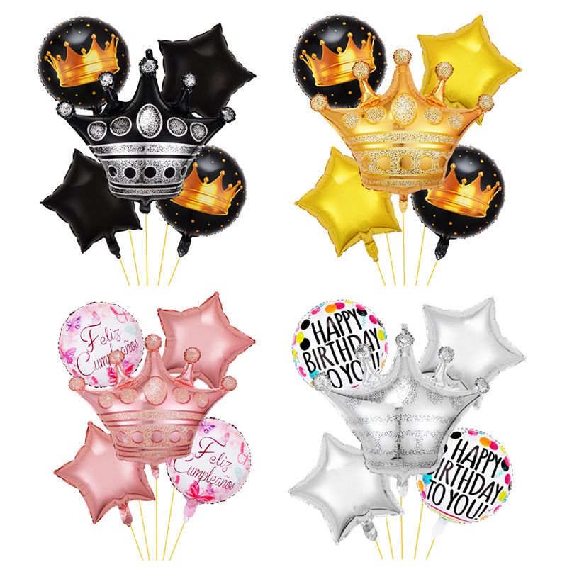 Letra Estrella Corona Película De Aluminio Cumpleaños Globos 1 Juego display picture 1