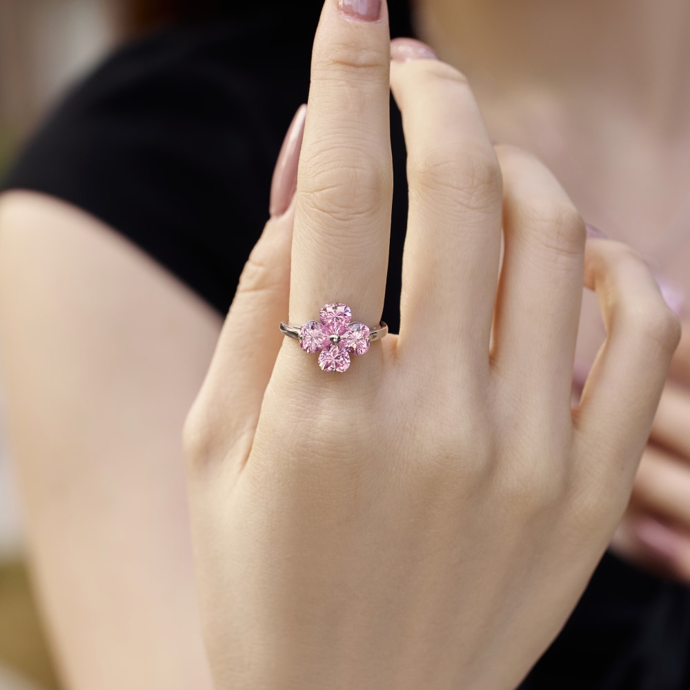 Sterling Silver Simple Style Classic Style Inlay Flower Zircon Rings display picture 3