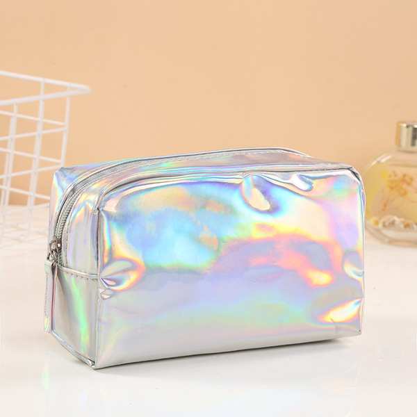 solid color handheld cosmetic bag