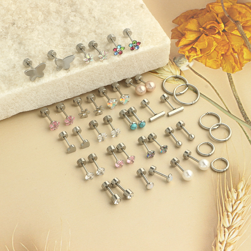 Labret piercing jewelry detail image