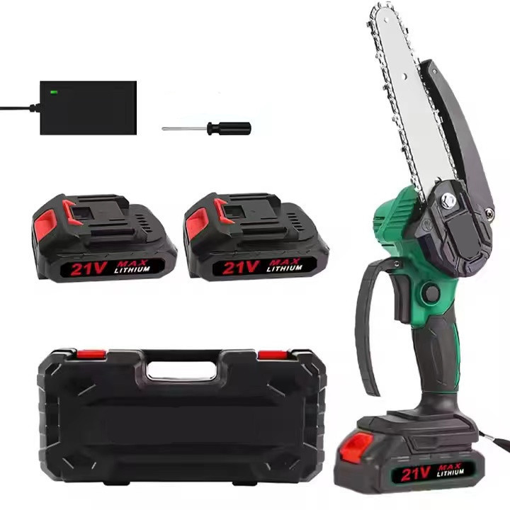 迷你4寸6寸电链锯充电式电锯伐木锯砍树家用小型手提电动锯有刷