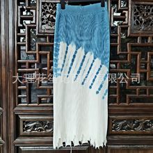 秋冬厚保暖批发扎染毛半裙云南手工毛裙包臀半身裙长裙针织百褶裙