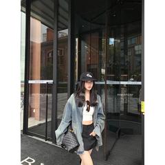 3713# 区区欧阳 做旧磨破牛仔外套新款休闲宽松美式复古夹克上衣