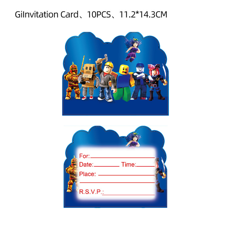 新款虚拟世界主题派对装饰Roblox沙盒拉旗气球吹龙蛋糕派对用品|undefined