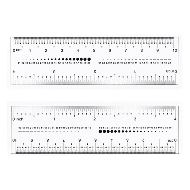 Uñas Regla suave transparente pieza de uñas medición de tamaño de uñas regla de pequeña escala herramienta de medición de taladro de uñas 10 paquete