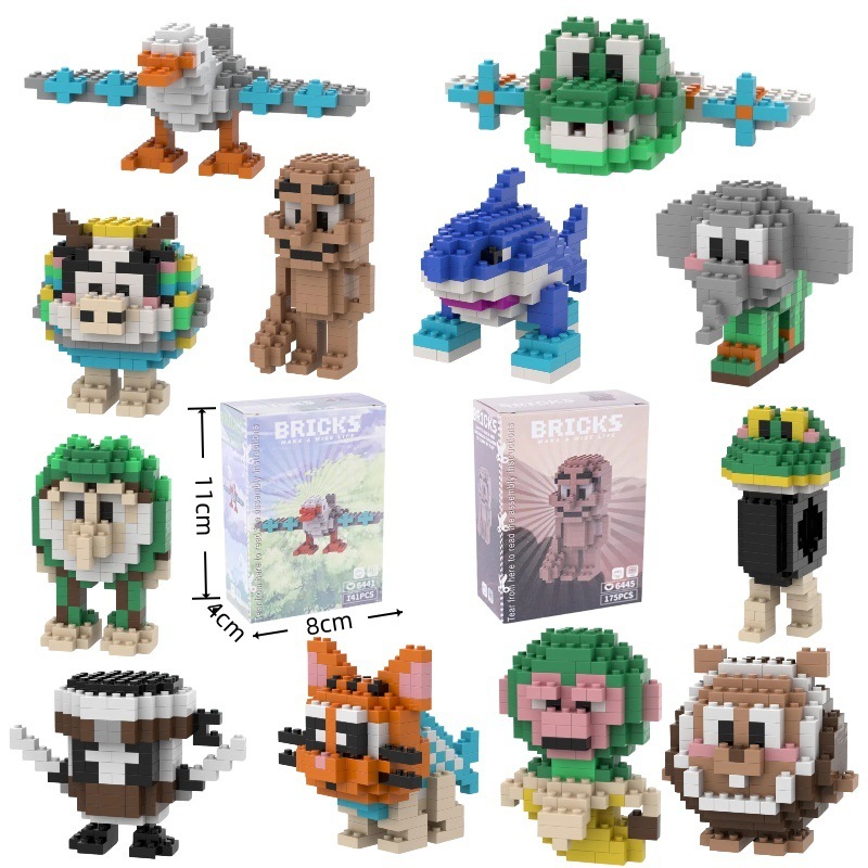 AI山海经微颗粒积木玩具盲盒木棍人手办模型益智拼装儿童玩具跨境