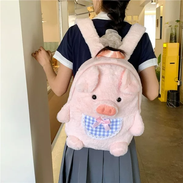 New cross-border cute pig plush toy backpack for kindergarten children, doll bag for primary school students