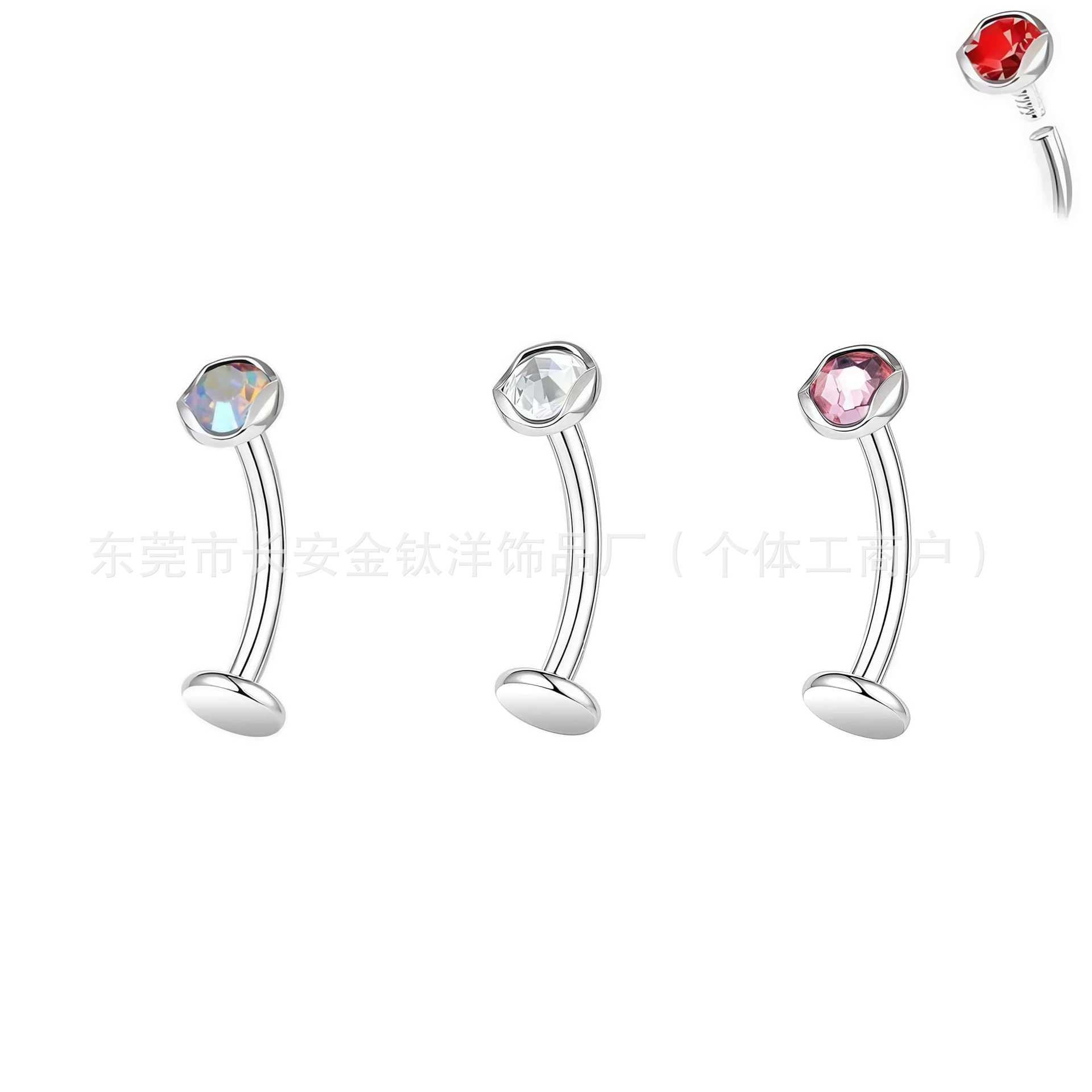 Pointed titanium steel lip stud product view