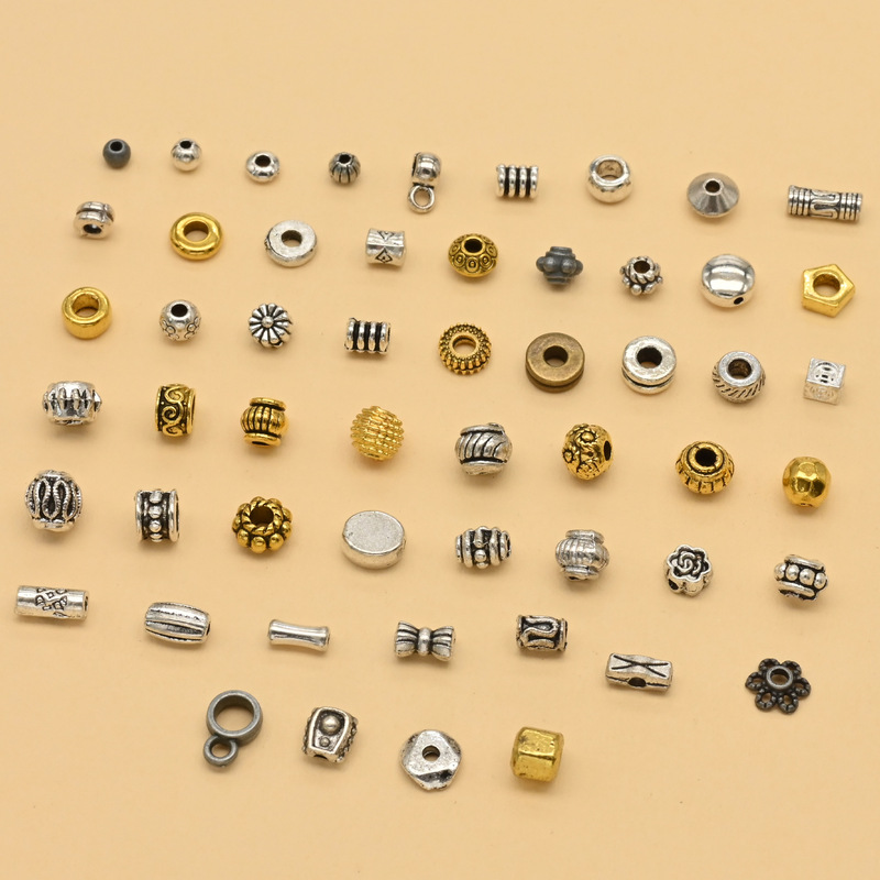チベットシルバーレトロ合金スペーサービーズ古代シルバーゴールドエスニックスタイルブレスレットビーズ diy ジュエリーアクセサリー卸売|undefined