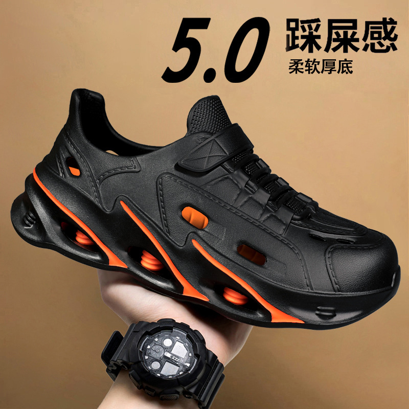 Sandalias de plataforma transfronteriza de verano, tendencia deportiva para hombres, pantuflas con todo incluido, zapatos de playa antideslizantes y transpirables