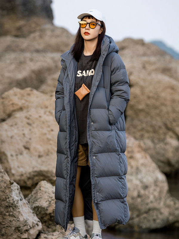 2025 冬肥厚エクストラロンググースダウンジャケット女性の膝上ロングハイエンドスリム屋外極寒グースダウンジャケット暖かいジャケット