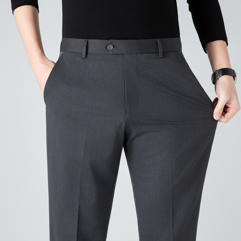 Invisible Stretch Waist Men's Trousers 2025 New Spring and Summer High-End Elastic Waist Casual Suit Pants for Men
