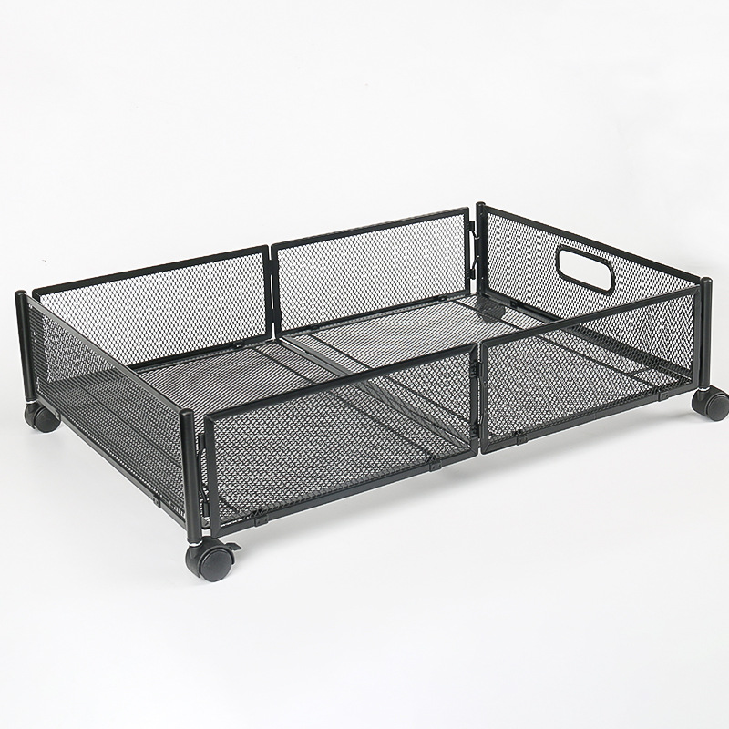 Extraíble cama inferior estante de almacenamiento extraíble de gran capacidad de almacenamiento rack de hierro con polea de almacenamiento de ropa de coche rack de almacenamiento