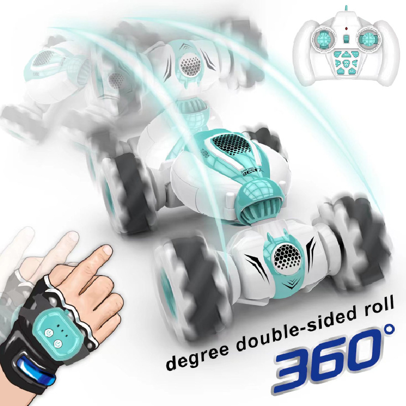 Cross border 2.4G Gesture Induction deformation Remote control car Toys Rampage Drift Mini remote control Two-sided Stunt Car