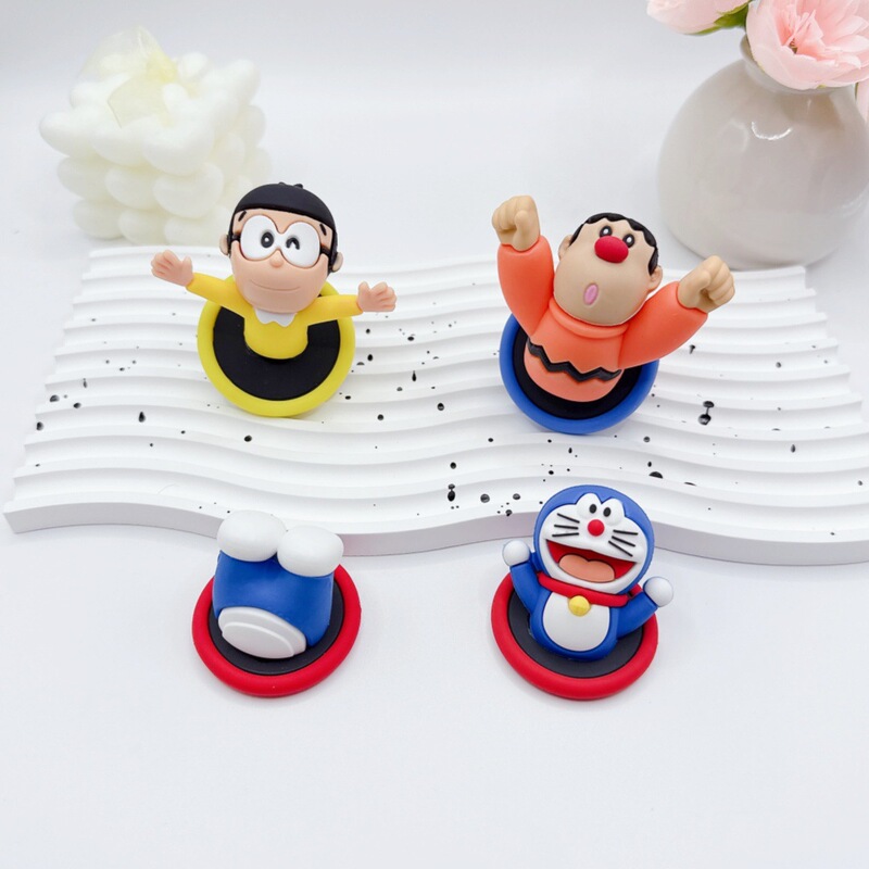 Cartoon Doraemon Kitchen Bathroom Multi-Functional Big Bear Jingle Cat Punch-Free Hook Refrigerator Magnet Car Ornaments