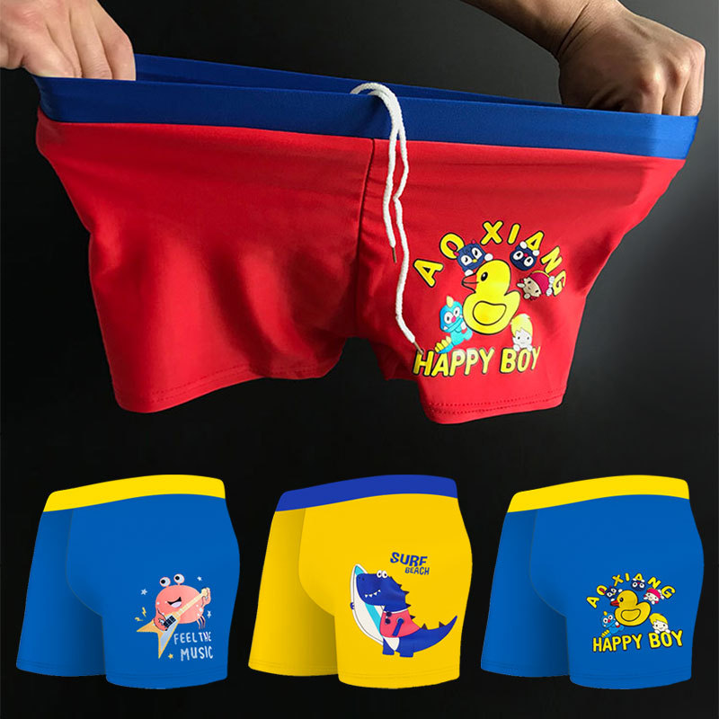 Bañador de natación para niños boxeador de buena calidad piscina de aguas termales estudiante bañador nylon masculino bebé traje de baño fábrica al por mayor