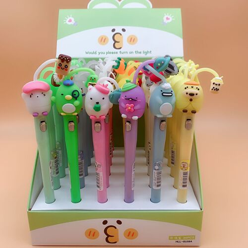 New Cartoon Sanrio Kurome Star Dew with Light Silicone Gel Pen Student Exam Stationery Pen 8239