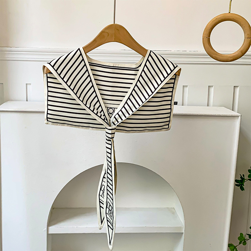 Chal de habitación con aire acondicionado, nueva decoración de cuello falso, bufanda anudada con protector de cuello, chal de seda, chaleco pequeño