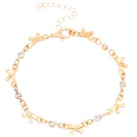 欧美蝴蝶结手链女蜜蜂蝴蝶珍珠手串轻奢气质不锈钢手饰跨境饰品