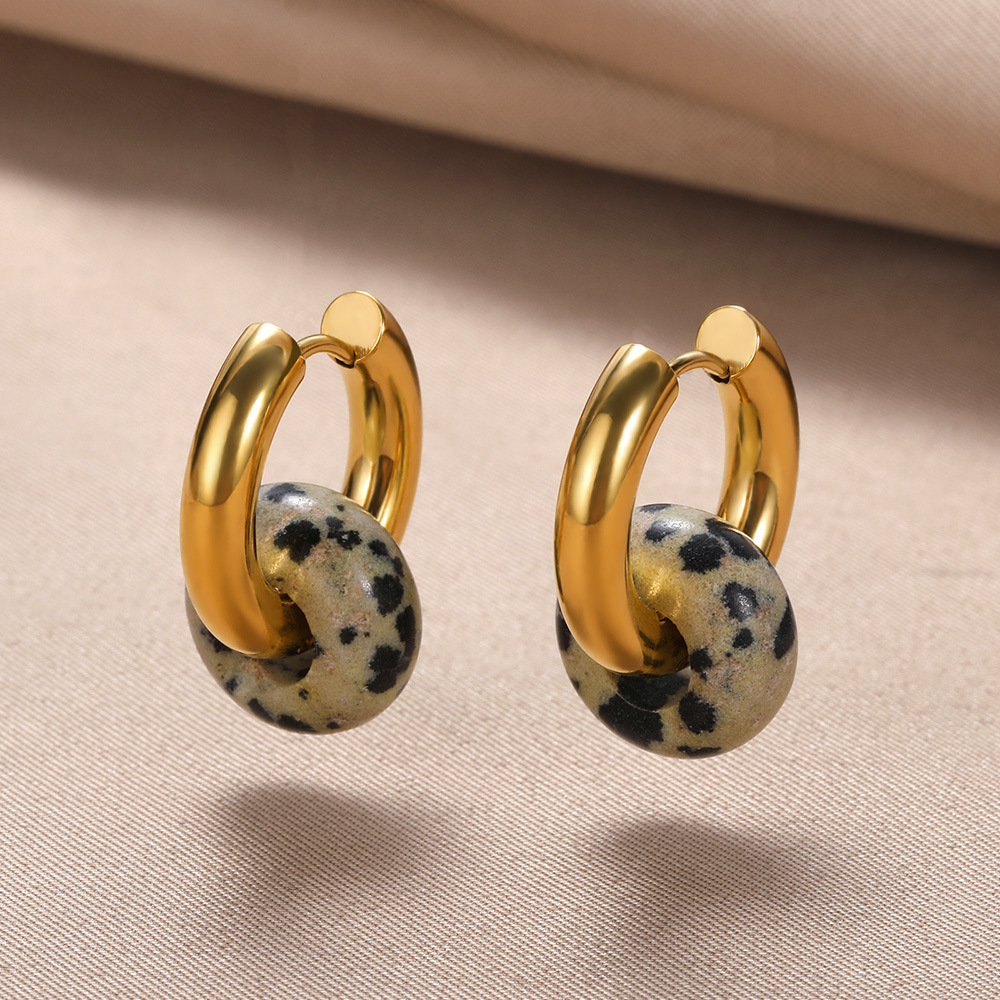 13g Weight PVD Coated Gold Plating Process 304 Stainless Steel Ear Needle Material 18K Real Gold Plated Plating Material Hoop Earrings Classification 1 Pair Quantity Date, Tea Party Occasion 304 Stainless Steel Material Geometric Pattern Women's Gender Classic Style Style Plating Craft 1 Pair Classic Style Geometric Plating Natural Stone Metal Hoop Earrings 35