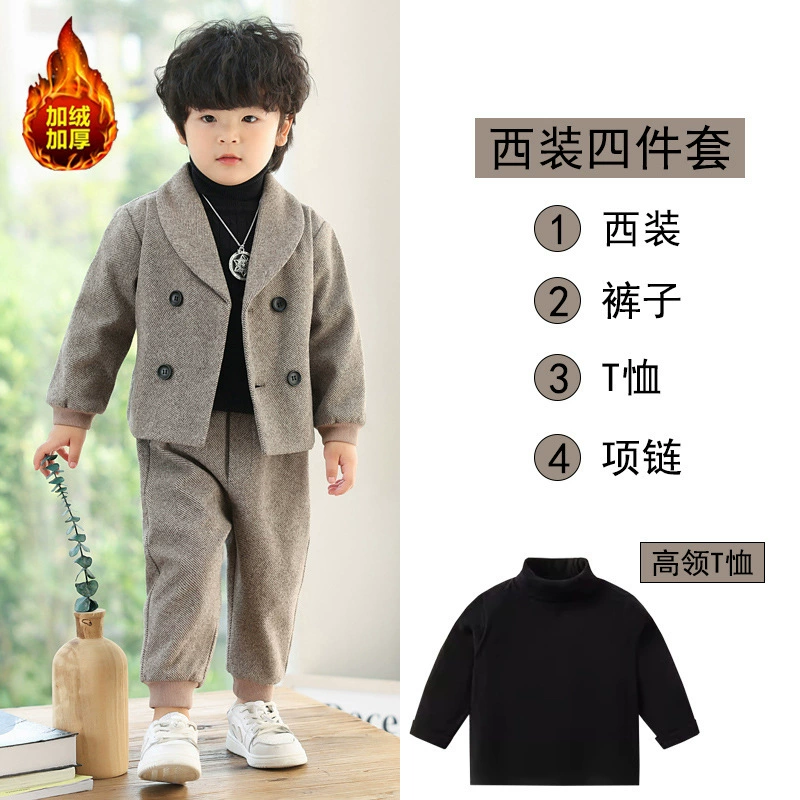 Детский fleece классический костюм для отдыха, костюм цветочного мальчика, платье девочки цветов, корейский стиль, для выступлений