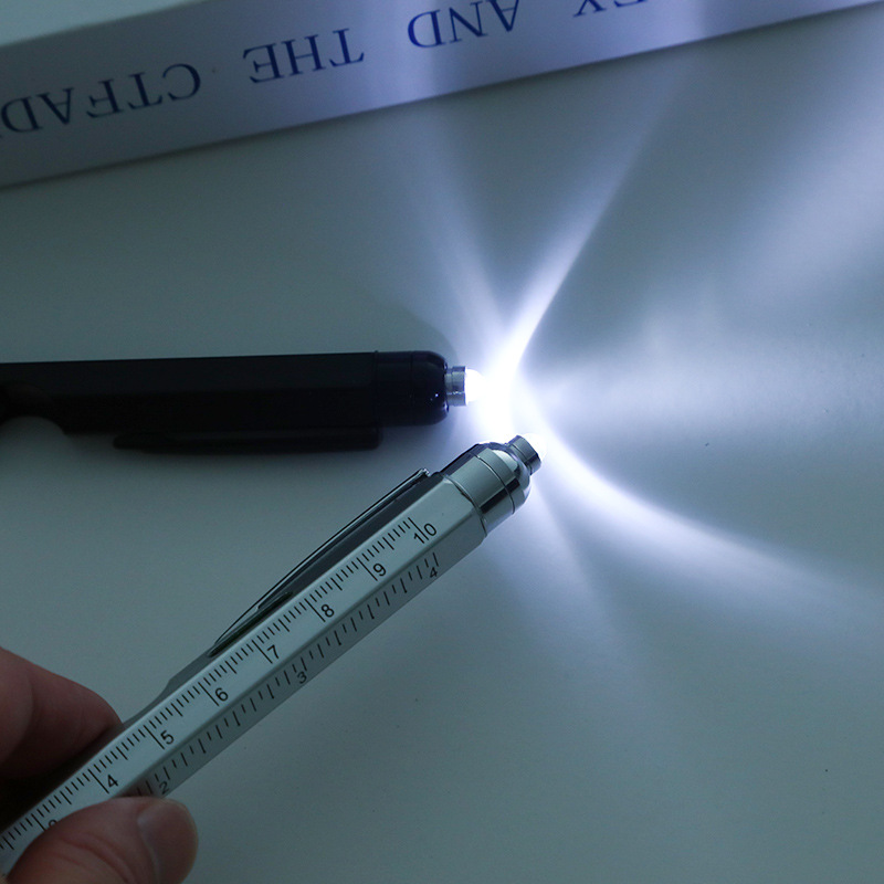 Amazon explosión comercio exterior 9 en 1 función bolígrafo LED lámpara abre botellas nivel de pantalla táctil logotipo de bolígrafo