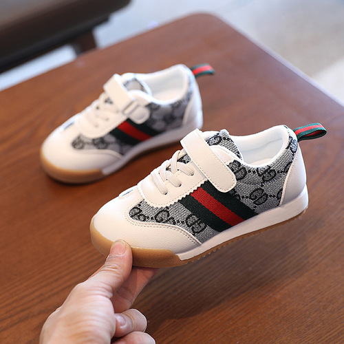 Children's spring new Korean style sports shoes, versatile girls' white shoes, children's shoes, boys' shadow gray fashionable sneakers