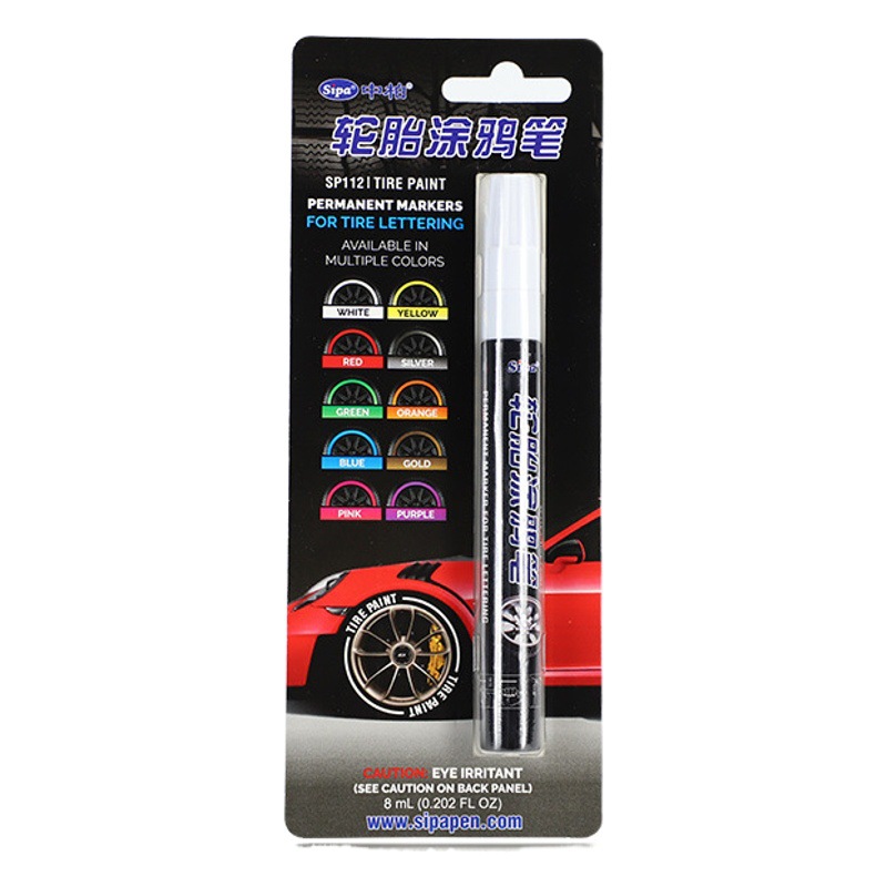 Zhongbai neumático de coche pluma de pintura pluma diseño de neumático blanco pluma de pintura impermeable no fácil de desvanecerse graffiti color
