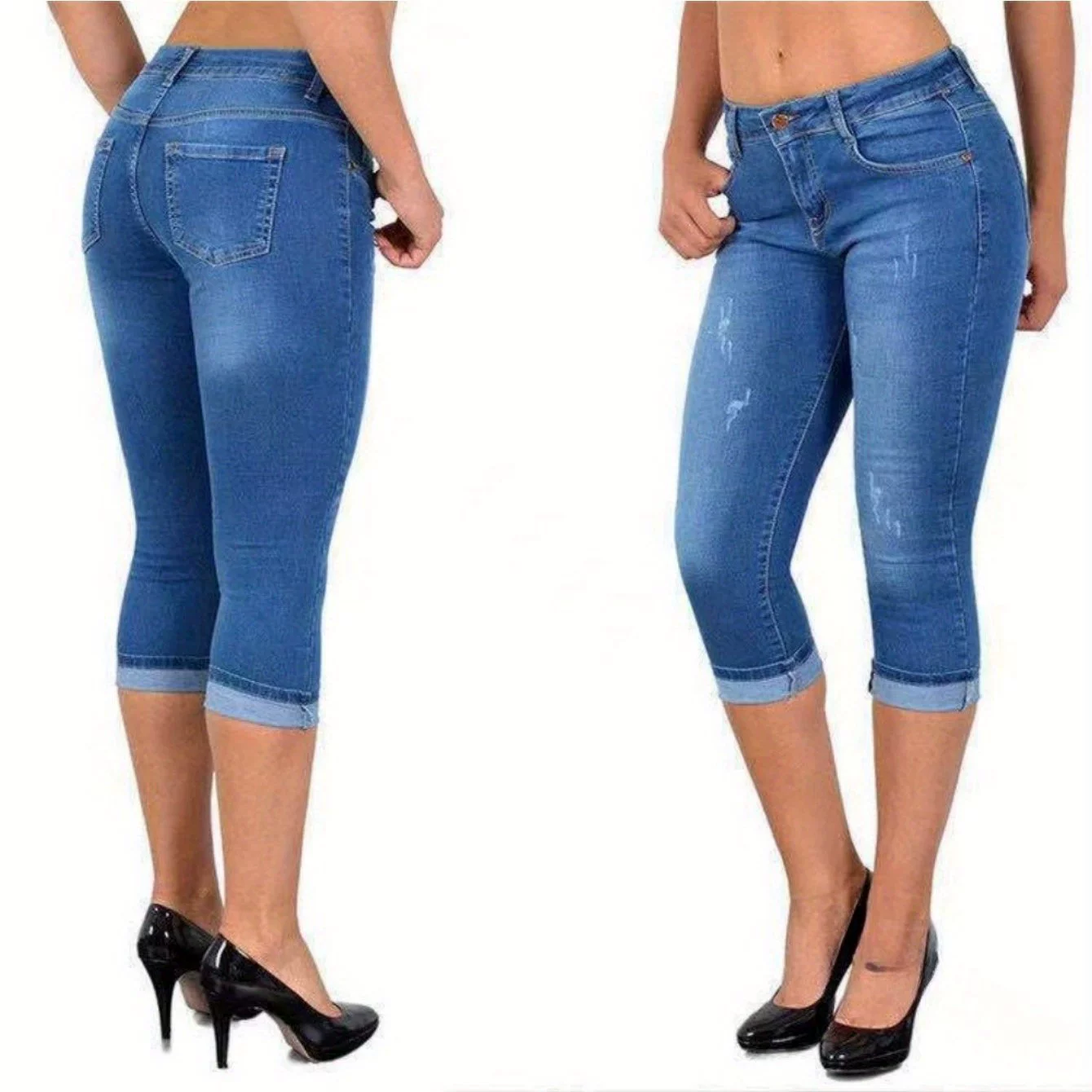 Elastic jeans, short summer belt, tight, elastic waist, style