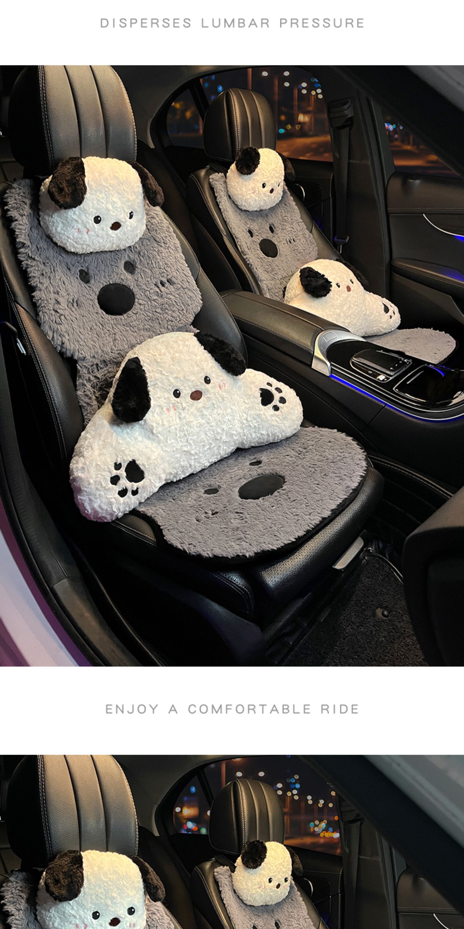 Car Seat Cushion Winter Thickened Stuffed Warm Seat Cover 25 New Cartoon Cute West Highland Car Breathable Seat Cushion