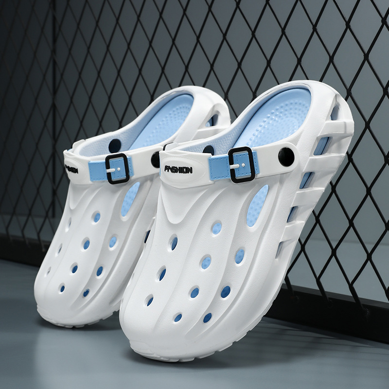 Nuevo estilo de los hombres, ligero, cómodo, tendencia, moda, ocio diario, punta redonda, color a juego, transpirable, zapatos con agujeros para hombres Baotou