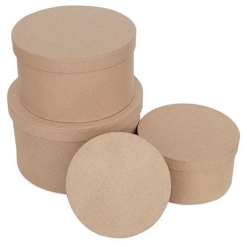 Round DIY Kraft Paper Box, Cylindrical Design for Painting, Storage, Gift Wrapping, and Candy Display—FSC Certified