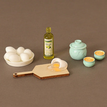 Dollhouse微缩袖珍厨房食玩橄榄油鸡蛋瓦罐工具模型拍摄道具配件