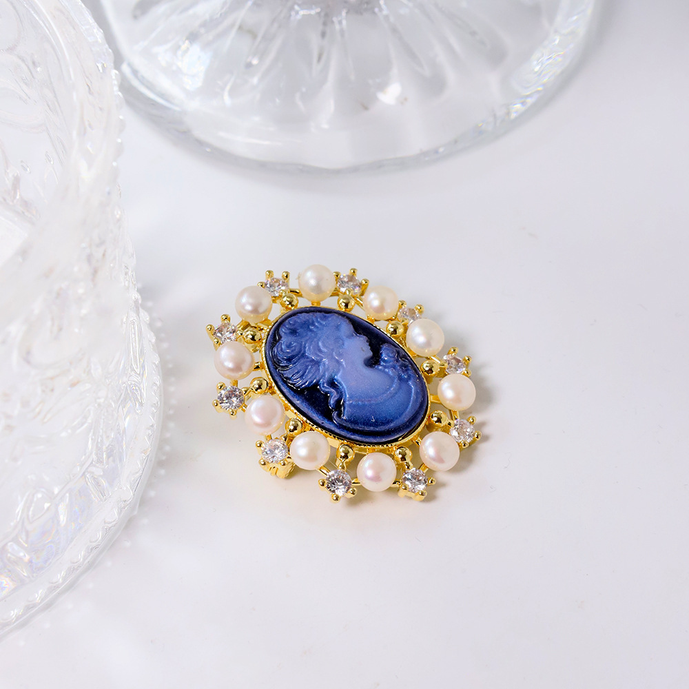 Retro Cameo relieve colgante broche de doble propósito nicho de diseño de alto nivel flor de pecho broche colgante