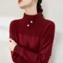 翻领一体不规则保暖毛衣