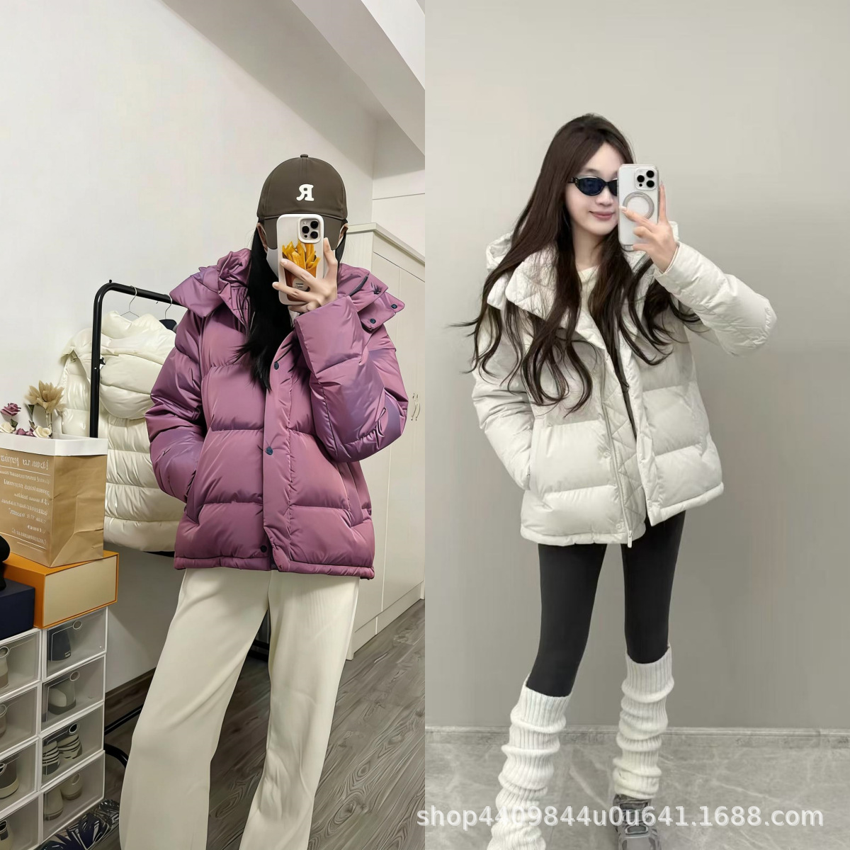 Lulu Original Wunder Puff Puff Bread Four-Grid Five-Grid down Jacket Women's Winter Hooded Warm Coat