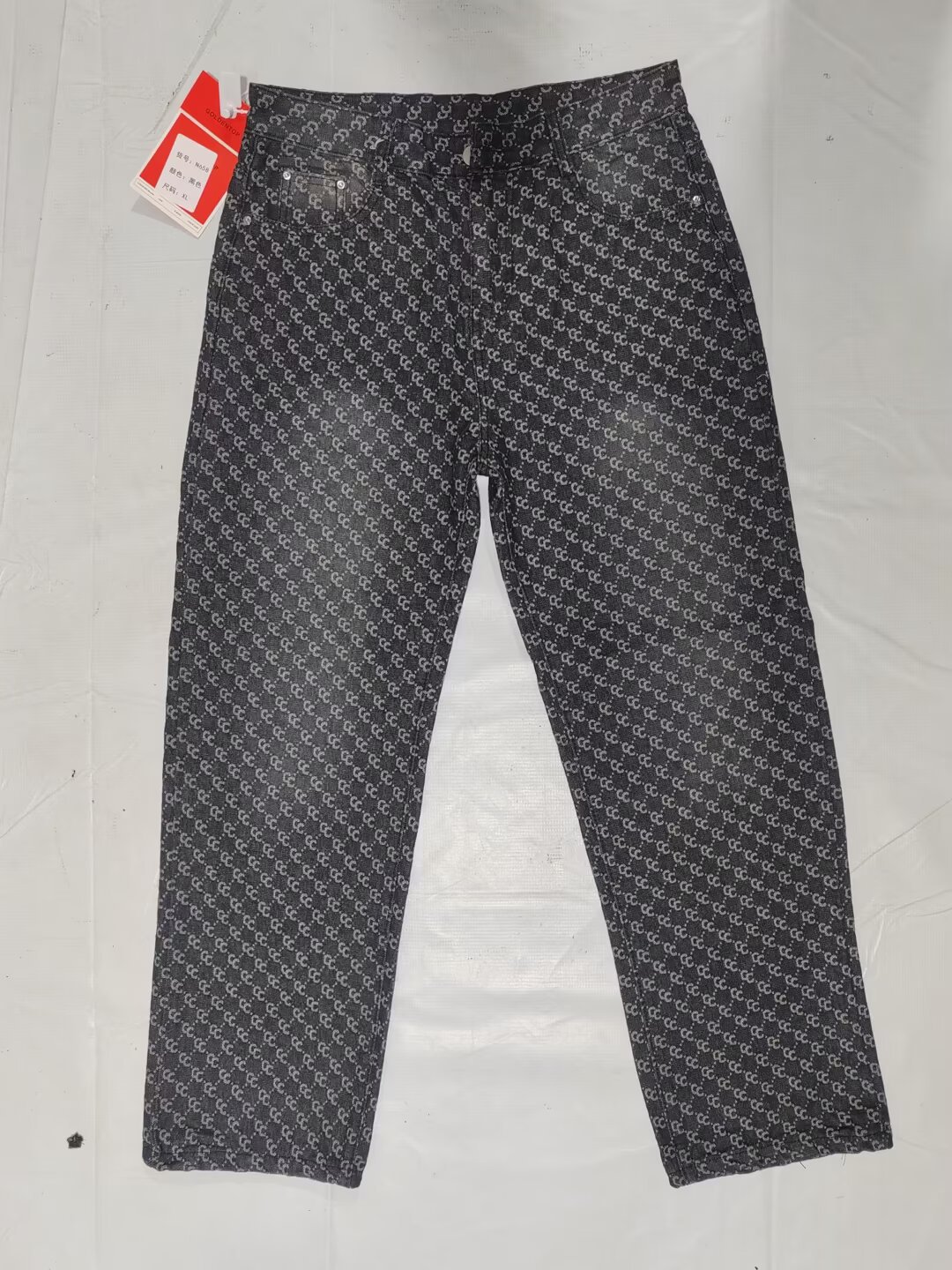 Men's Clothing High End Men's Straight Leg Jeans Streetwear American High Street Style Cool Edgy Vibe Full Print Embroidery_mkmklike.com