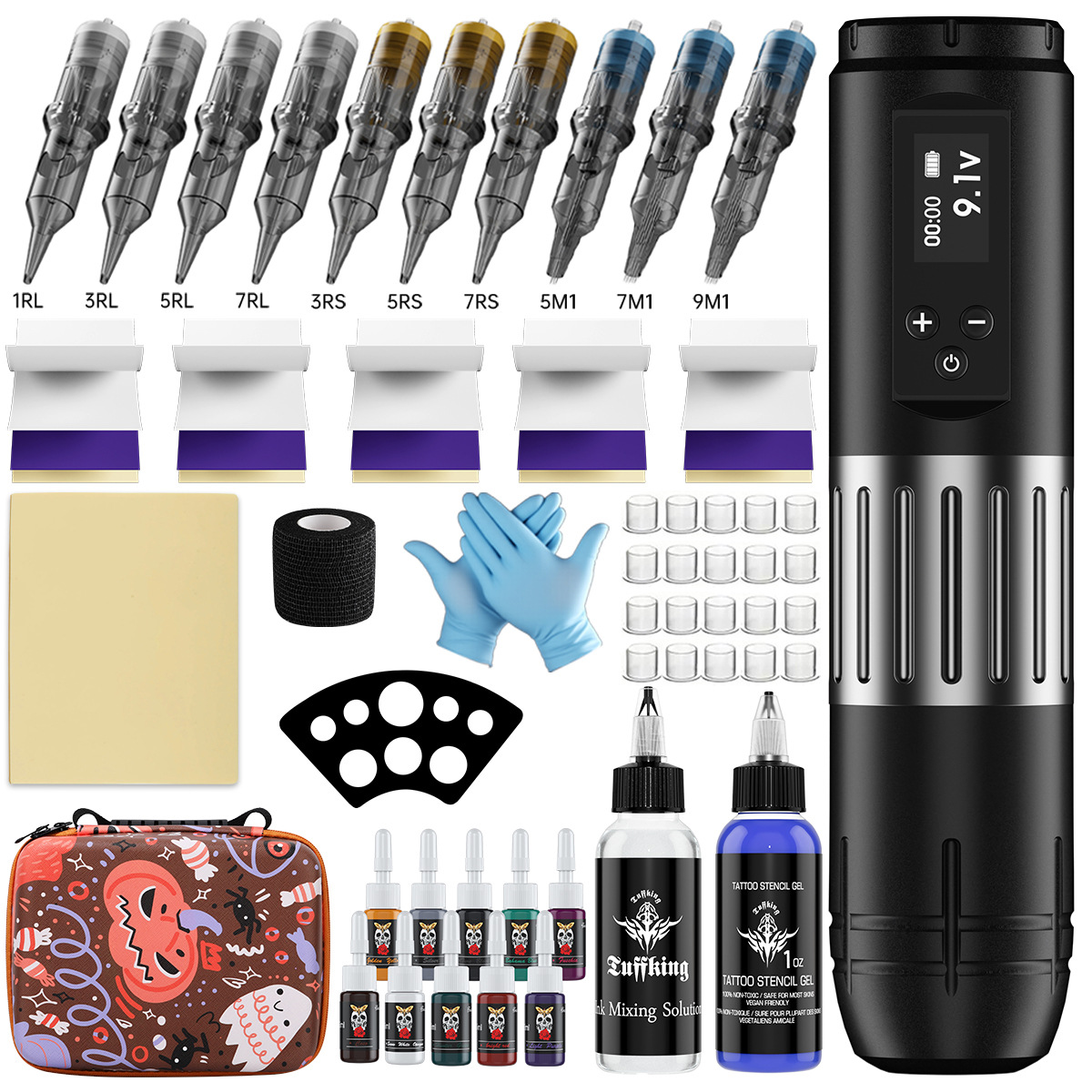 Tuffking máquina de tatuaje transfronteriza pluma de tatuaje P2 conjunto de cortar alambre máquina de motor de tatuaje comercio exterior multipantallas inalámbricas