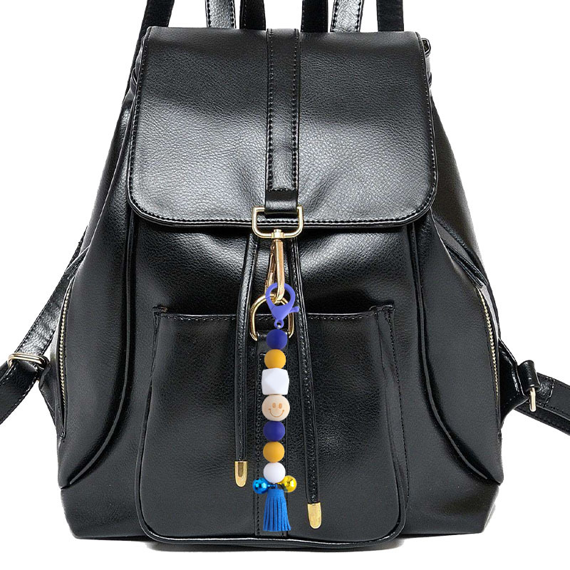Creativo DIY nueva langosta hebilla borla campana colgante mochila colgante contraste color silicona llavero bolsa colgante