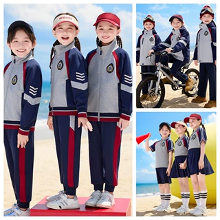 小学生校服三件套春秋款儿童班服幼儿园园服套装学院风运动会服装