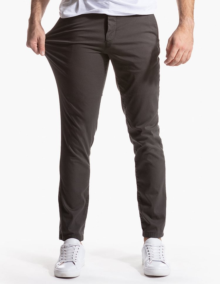 Nouveau décontracté pour hommes, pantalon d'affaires pour hommes de style automne, pantalon long en coton pur à haute élasticité en sergé tube droit_voghion.com