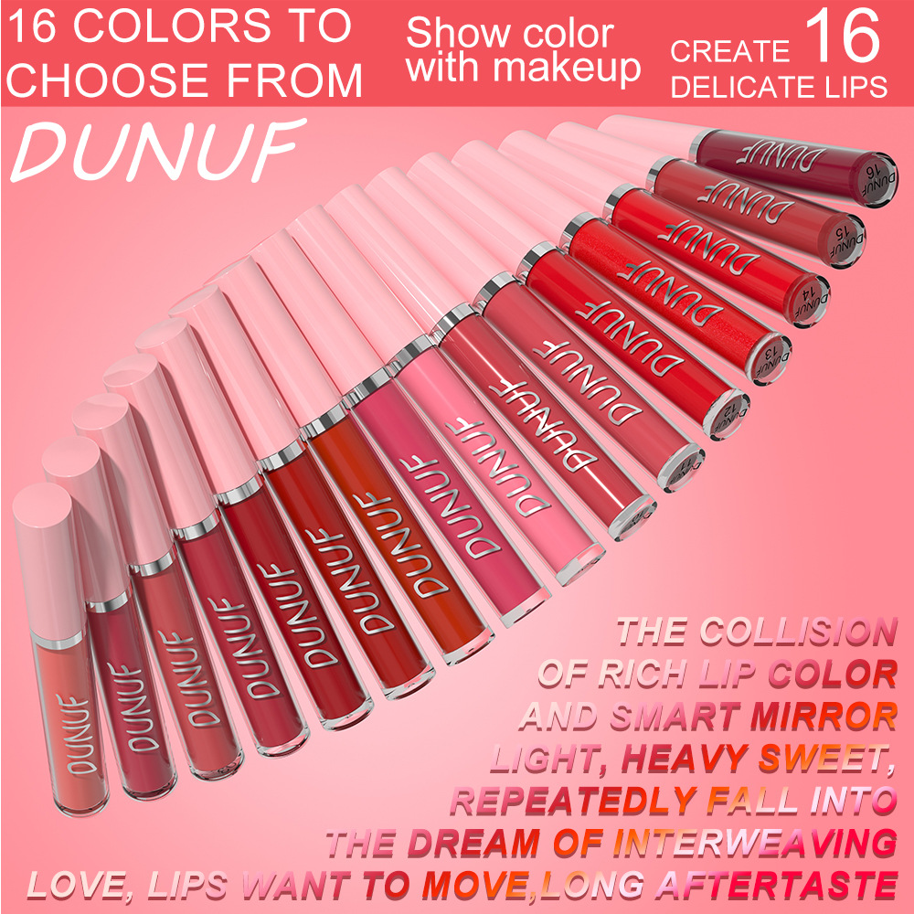 Check out DUNUF 16-color Moisturizing and nourishing Mirror Lip Gloss! Link Disclaimer - For Foreign trade only undefined