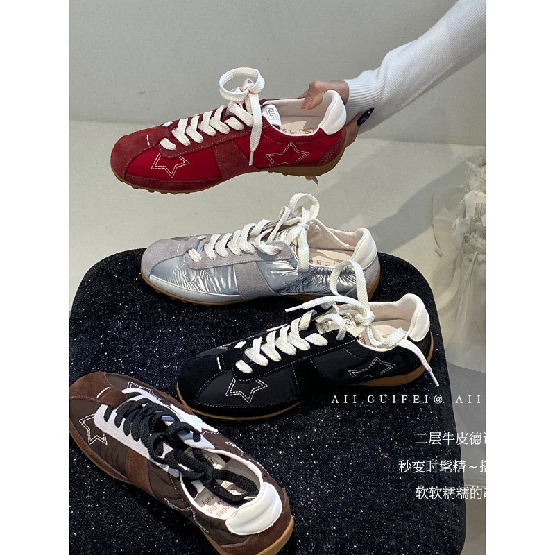 Women's thick-soled German training shoes, 2026 autumn vintage suede leather casual versatile sports sneakers